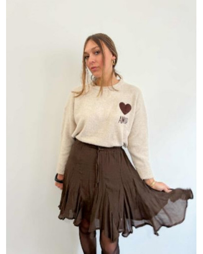 Jupe fluide chocolat