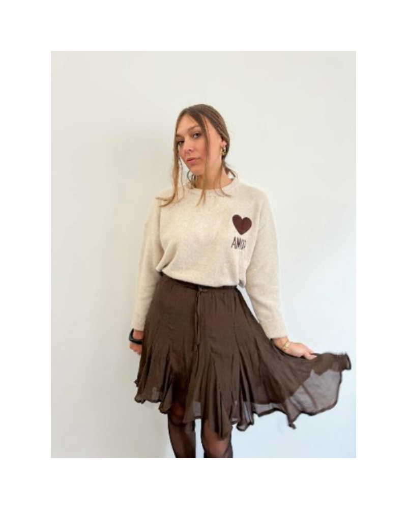 Jupe fluide chocolat