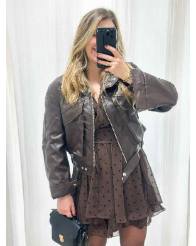 Veste simili marron