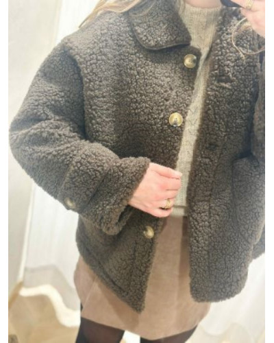 Manteau Large en Moumoute Marron | Chaleur et Confort au Quotidien