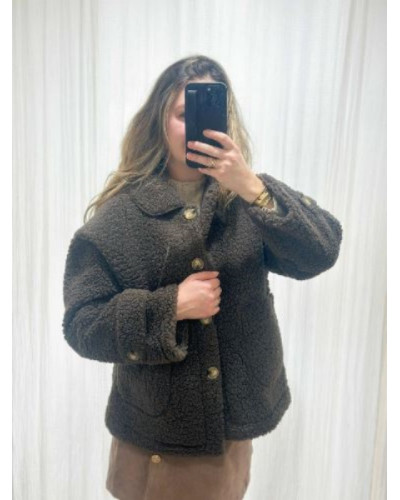 Manteau Large en Moumoute Marron | Chaleur et Confort au Quotidien