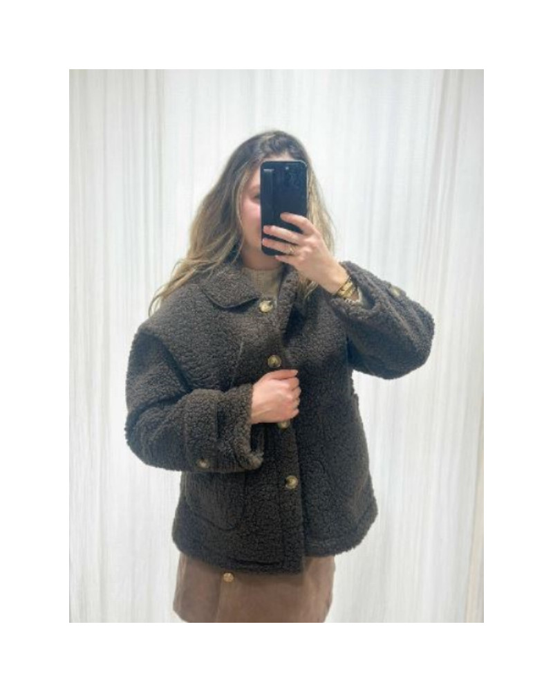 Manteau Large en Moumoute Marron | Chaleur et Confort au Quotidien