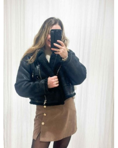 Manteau aviateur noir femme – Style tendance, chaud et élégant