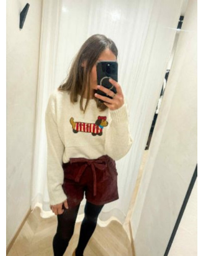 Pull beige teckel – Le charme décontracté et tendance de L’Atelier de Clémence