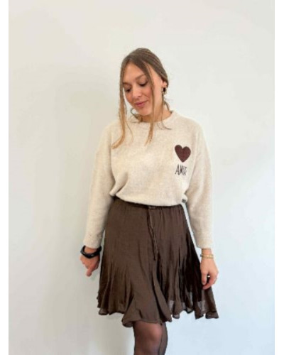 Jupe fluide chocolat