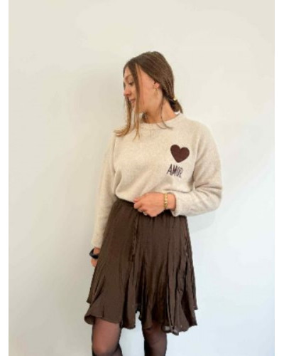 Jupe fluide chocolat