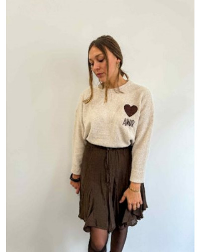 Jupe fluide chocolat