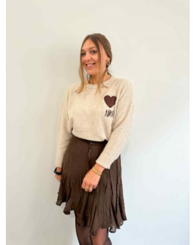 Jupe fluide chocolat