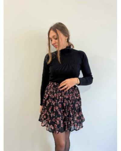 pull col roulé noir