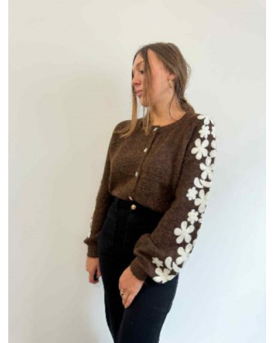 Gilet maille chocolat Gilet maille chocolat