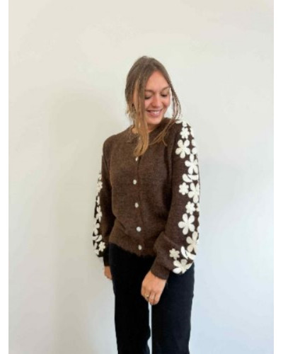 Gilet maille chocolat