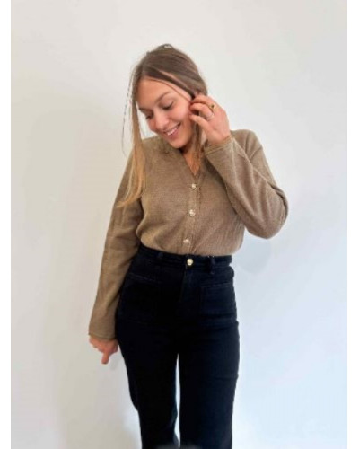 Gilet avec dentelle kaki