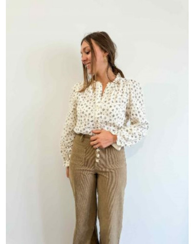 Pantalon femme beige en velours côtelé – Confort, chaleur et style rétro