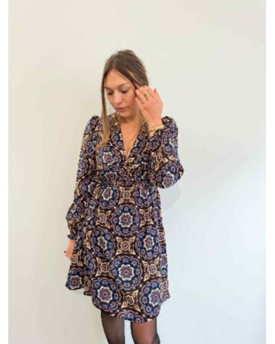 Robe bohème bleu roi et rose – L’élégance libre signée L’Atelier de Clémence