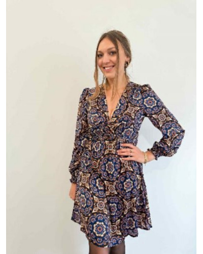 Robe bohème bleu roi et rose – L’élégance libre signée L’Atelier de Clémence