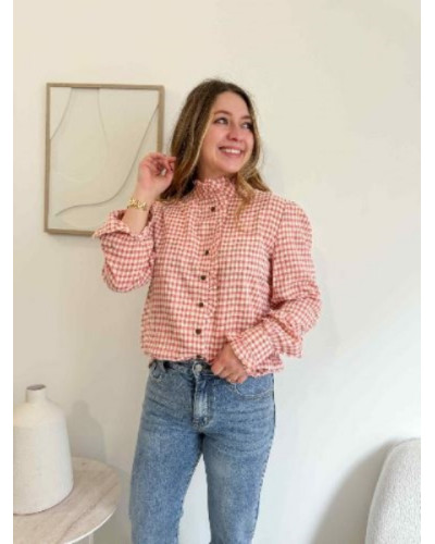 Chemise vichy rose