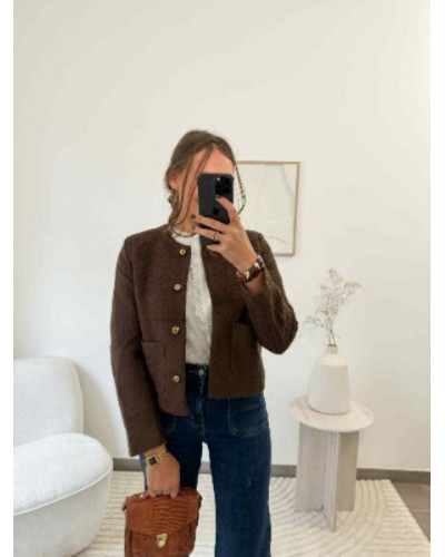 Veste bouclette marron – Douceur, chaleur et style tendance