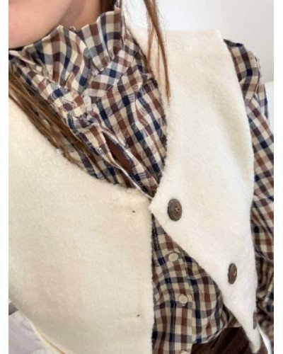 Chemise à carreaux col montant