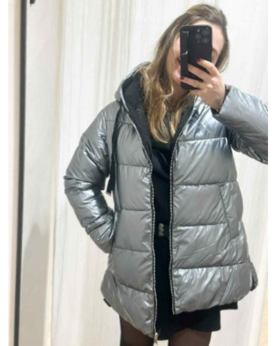 Doudoune noir argenté reversible