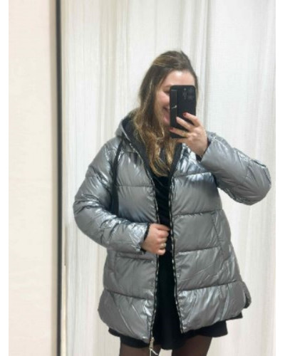Doudoune noir argenté reversible