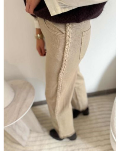 Jean beige Wide leg - Tresse