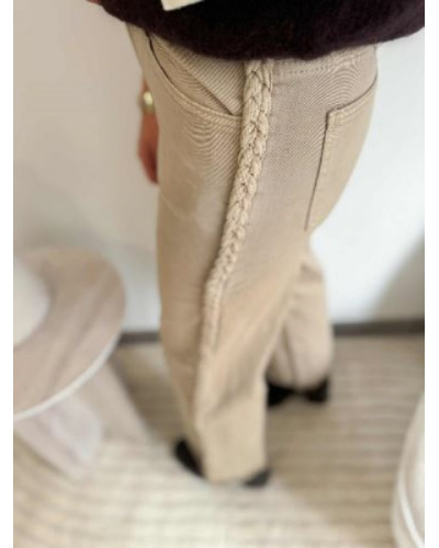Jean beige Wide leg - Tresse