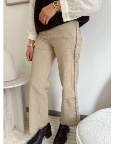 Jean beige Wide leg - Tresse