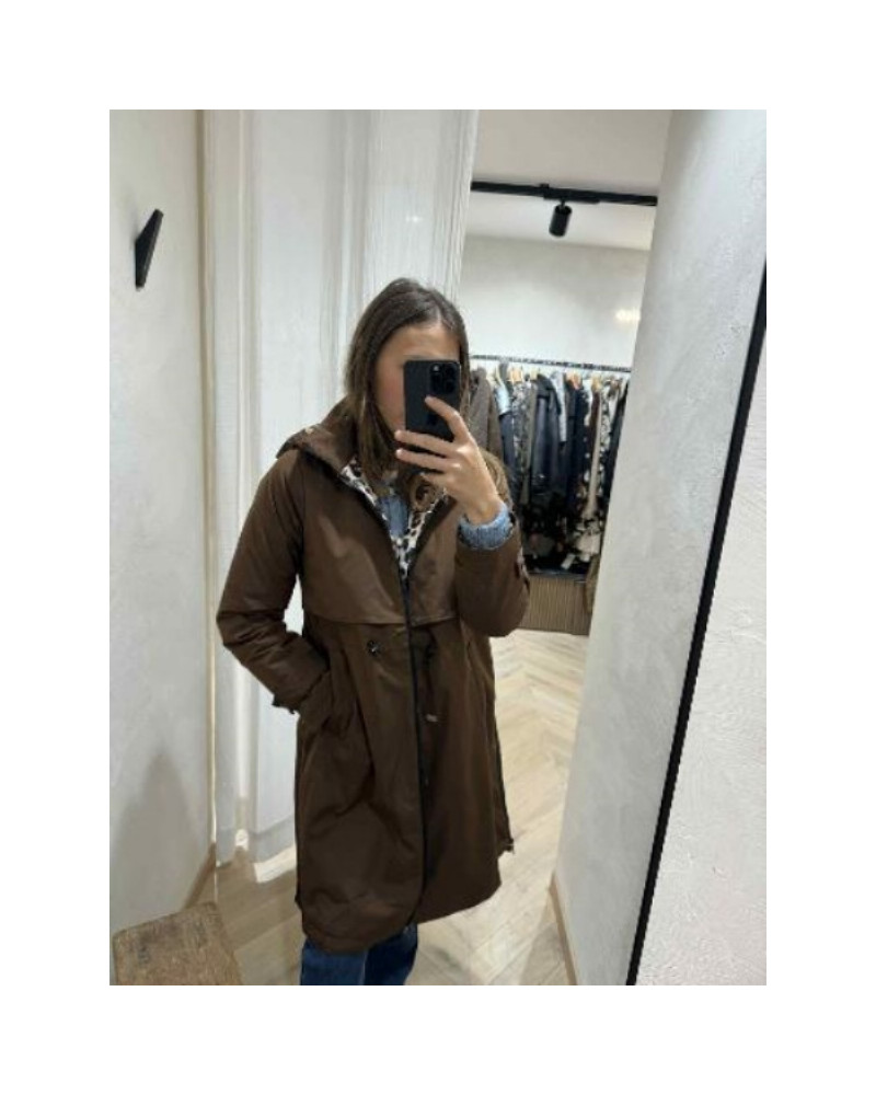 Imperméable marron léopard