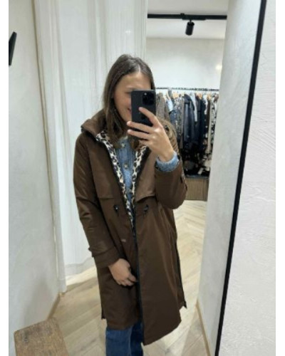 Imperméable marron léopard