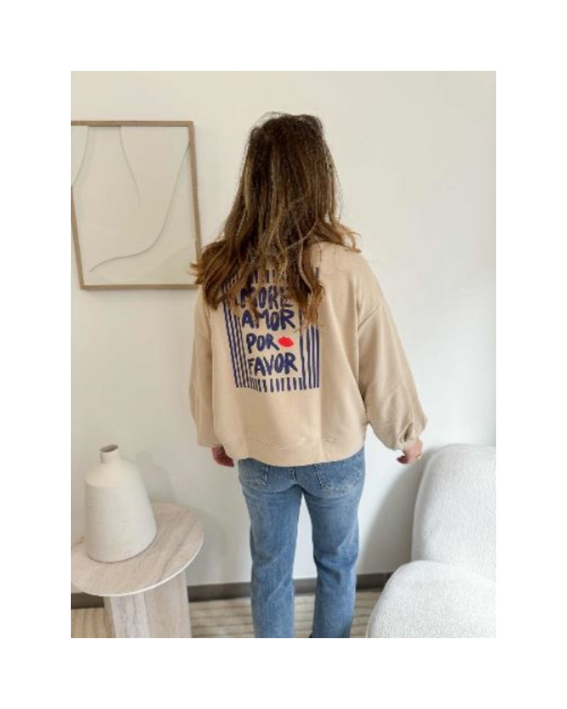 Sweat More Amor beige