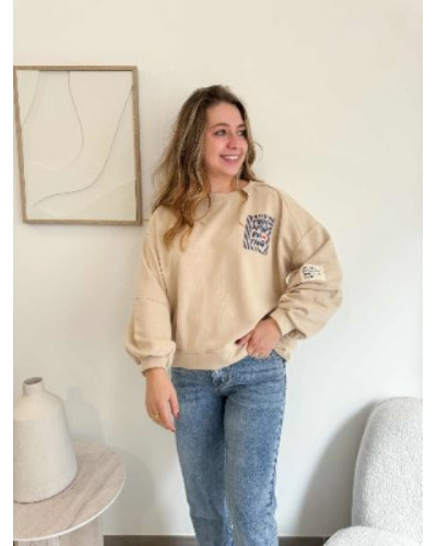 Sweat More Amor beige