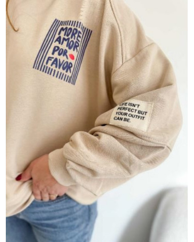 Sweat More Amor beige