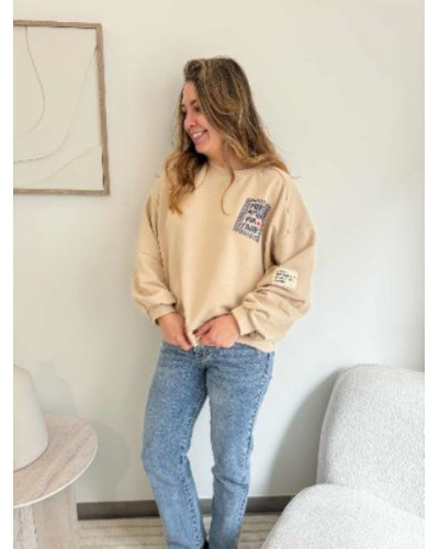 Sweat More Amor beige