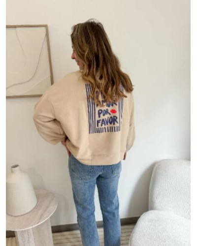 Sweat More Amor beige