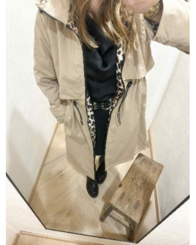 Imperméable beige leopard rembourre