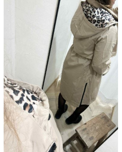 Imperméable beige leopard rembourre