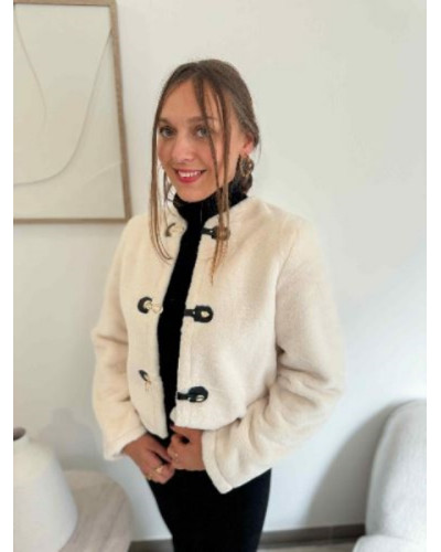 Veste fourrure ecru 