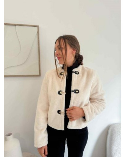 Veste fourrure ecru 