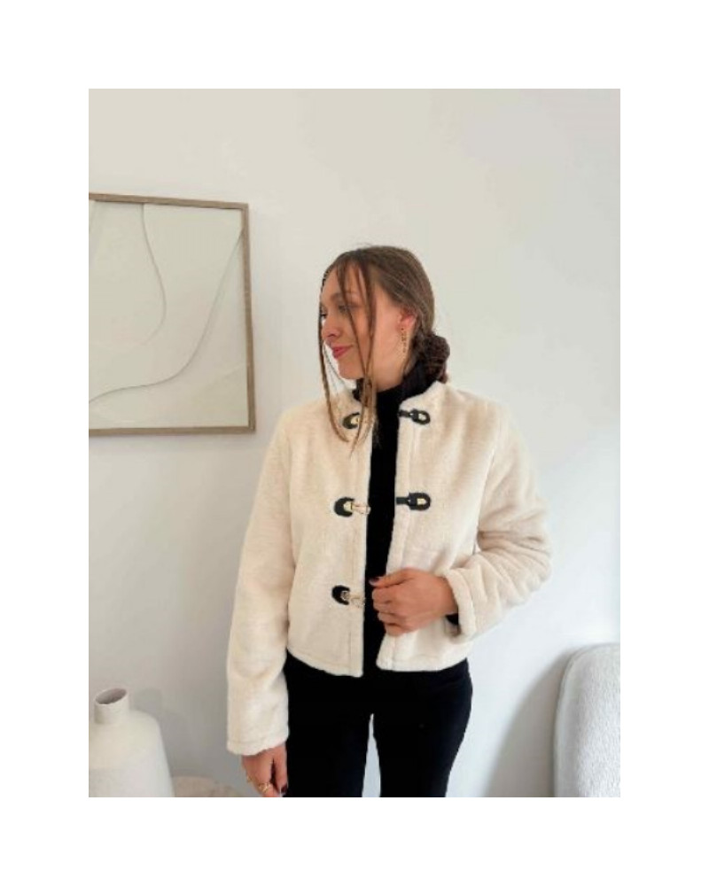 Veste fourrure ecru 