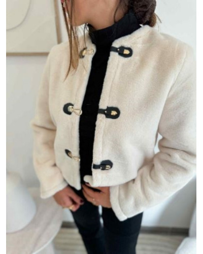Veste fourrure ecru 