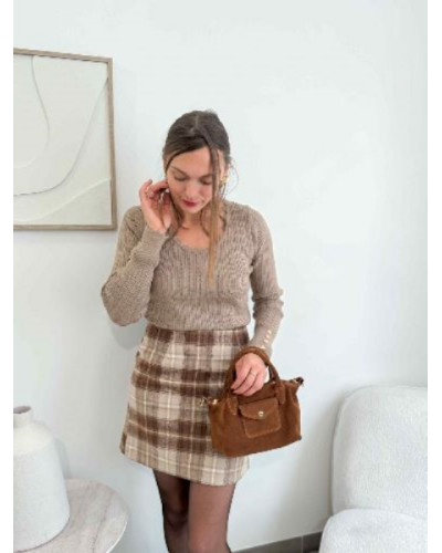 Jupe lainage carreaux