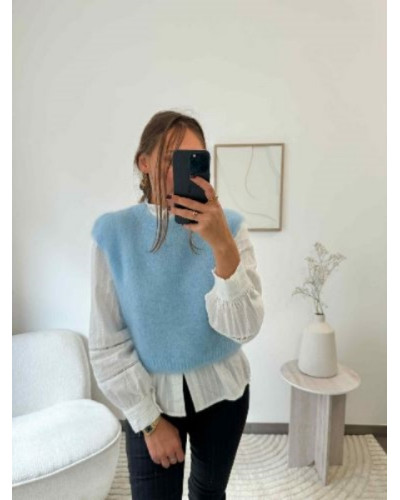 Pull sans manche - Bleu ciel