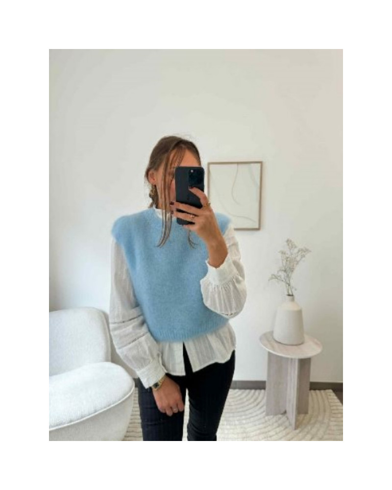 Pull sans manche - Bleu ciel
