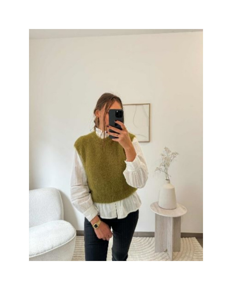 Pull sans manche - Olive