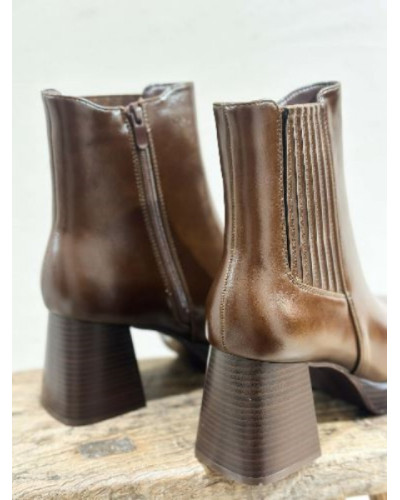 Bottines vernies - Cognac