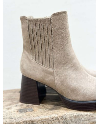 Bottines suédine - Taupe
