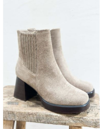 Bottines suédine - Taupe