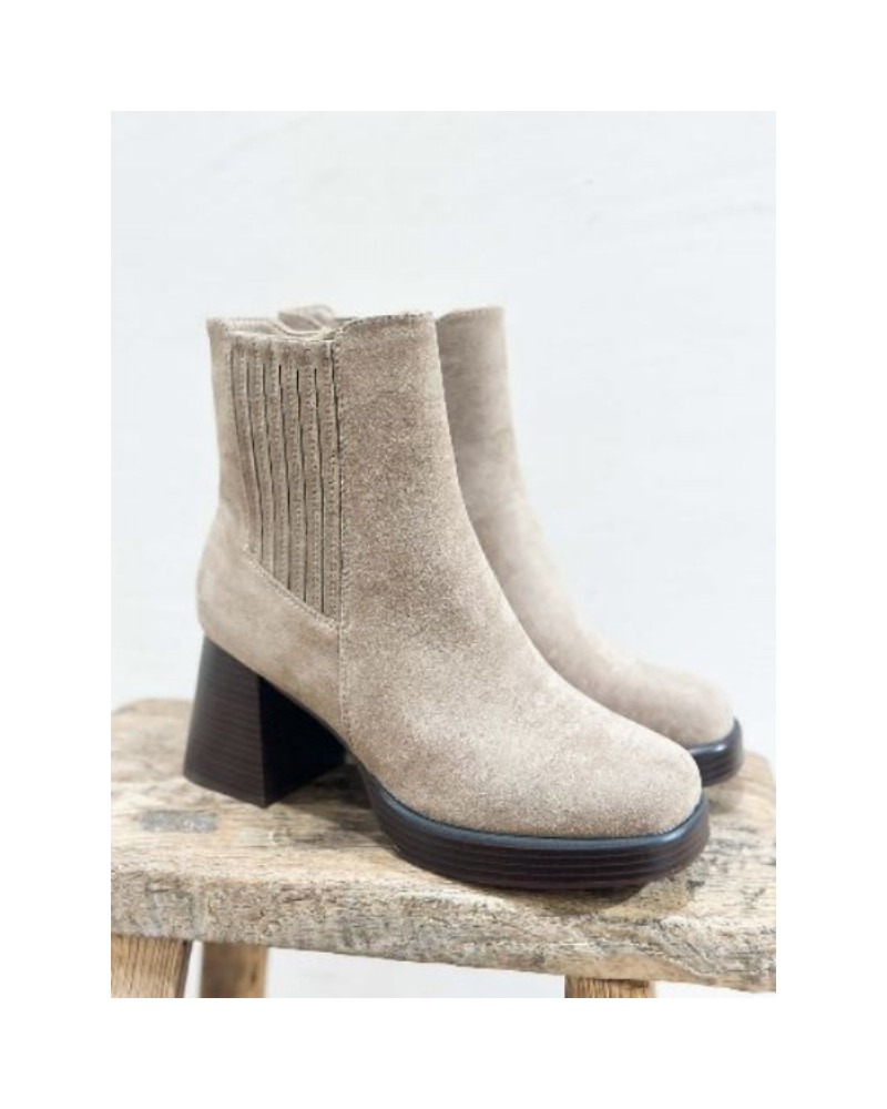 Bottines suédine - Taupe