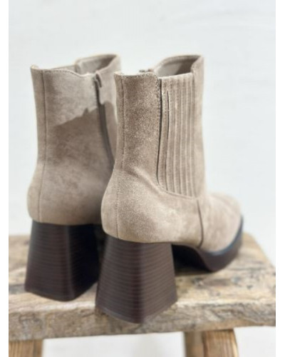 Bottines suédine - Taupe