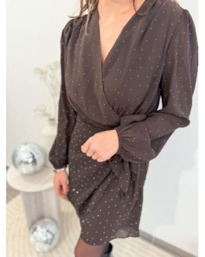 Robe strass marron